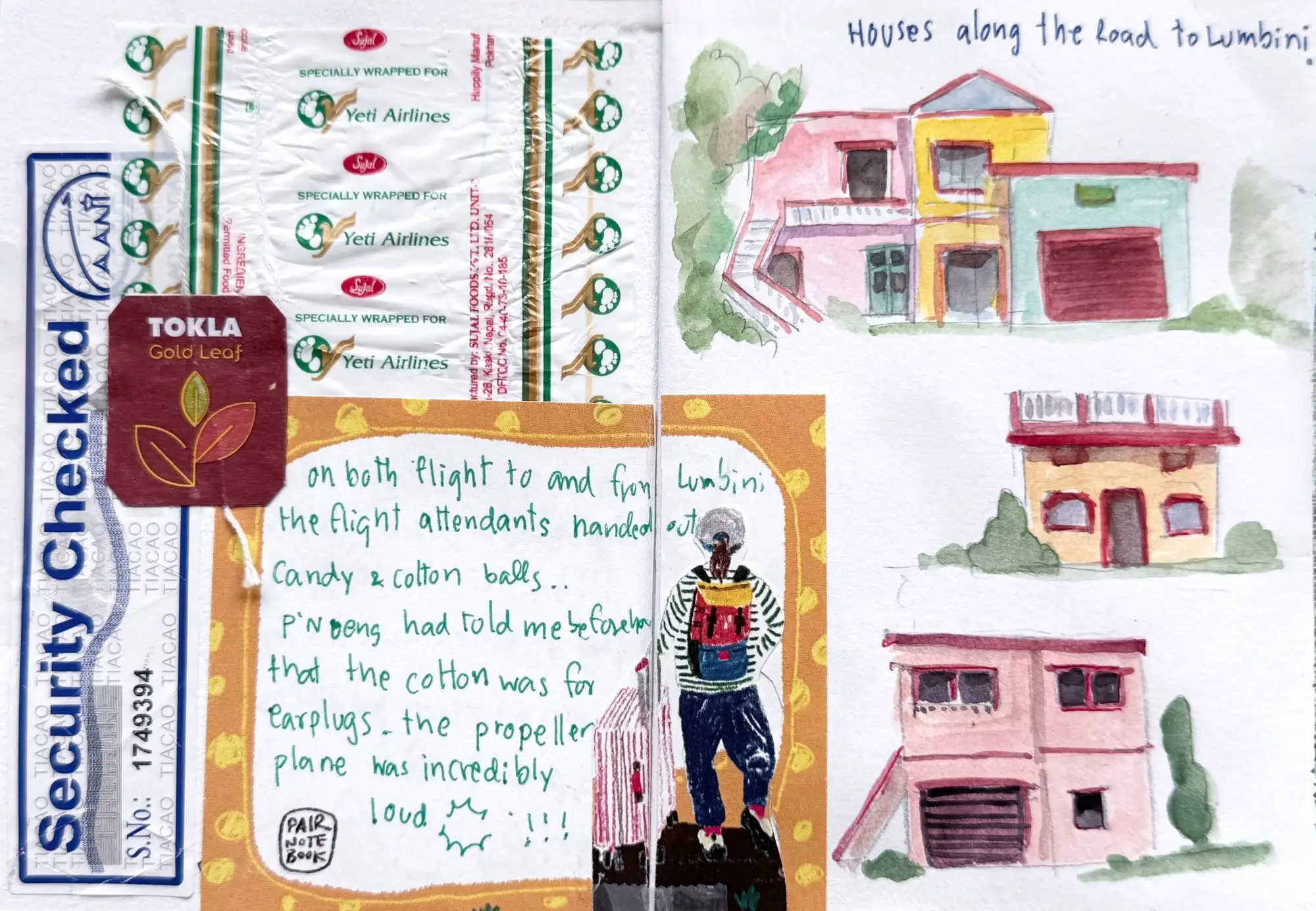 Spread 6 of the journal, photographed flat